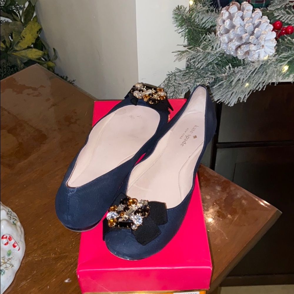 Kate Spade Suede Rhinestone flat shoe